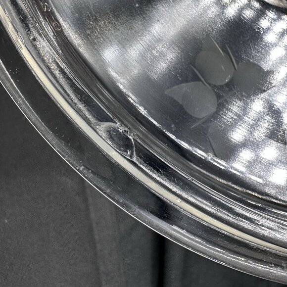 Vtg Pyrex Clear Glass Casserole w/ Etched Floral Lid 023 1.5 QT 623-C 1950s-60s - Picture 13 of 16